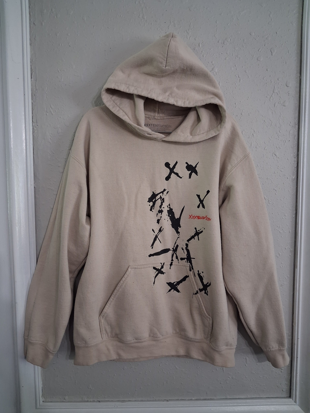 XXXtentacion pullover hoodie ivory cream sweater bad vibes forever revenge med